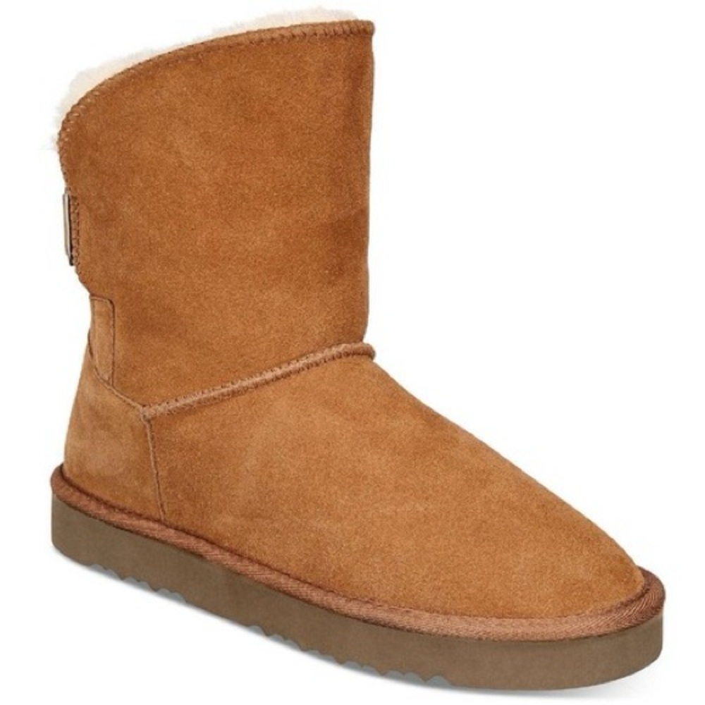 Style & Co. Womens Tan Suede Pull On Winter Boots Shoes